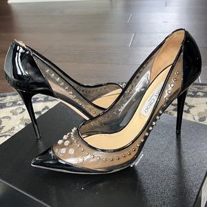 Jimmy Choo Diamond Studded Black Heels